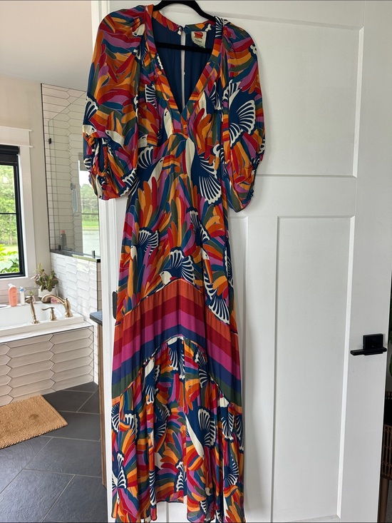 FARM Rio Dresses & Skirts - FARM Rio Navy Multicolor High-Low Maxi Dress